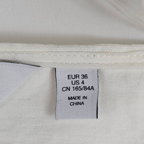 & Other Stories Womens 4 Ivory Cream Puff Sleeve Button Front Crop Cottage Boho - Picture 10 of 13